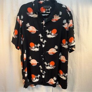 No Boundaries Black and Orange Casual Button Down Shirt